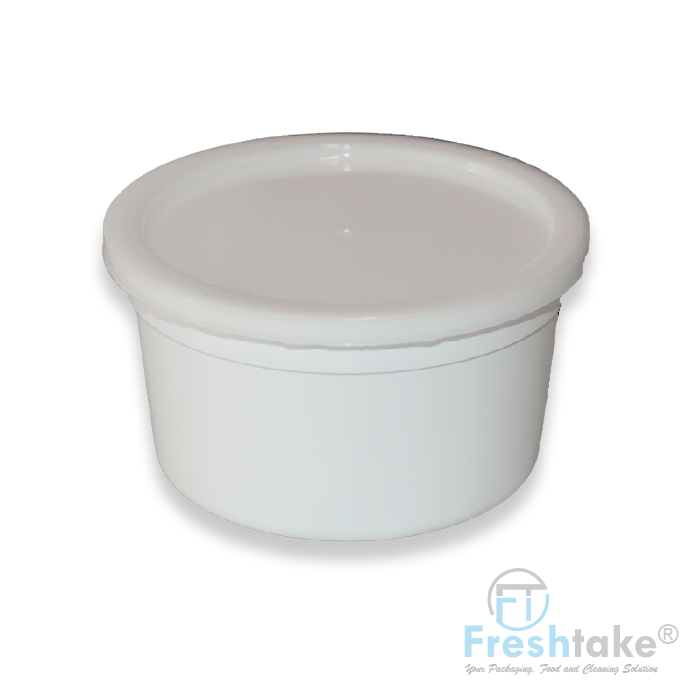 1000ml White Round Container With Lids D Freshtake