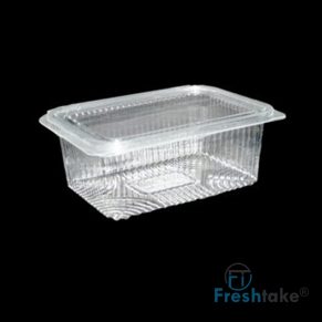 1000CC CLEAR CONTAINER WITH LID ATTACHED